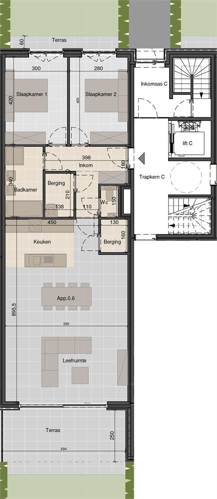 Ruim gelijkvloersappartement