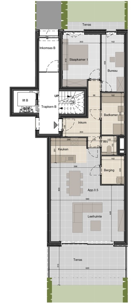 Ruim gelijkvloersappartement
