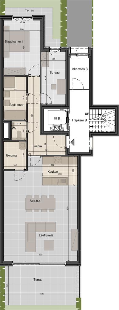 Ruim gelijkvloersappartement