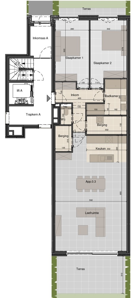 Ruim gelijkvloersappartement