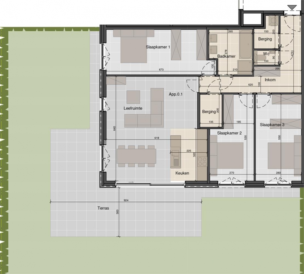 Ruim gelijkvloersappartement