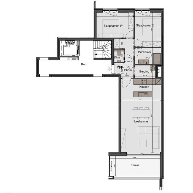 Mooi 2-slaapkamer appartement