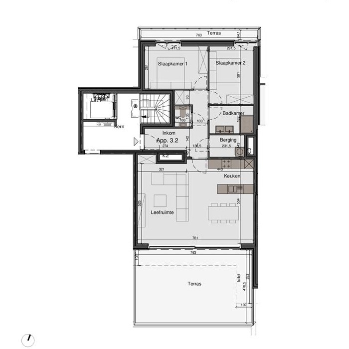 Centraal gelegen penthouse